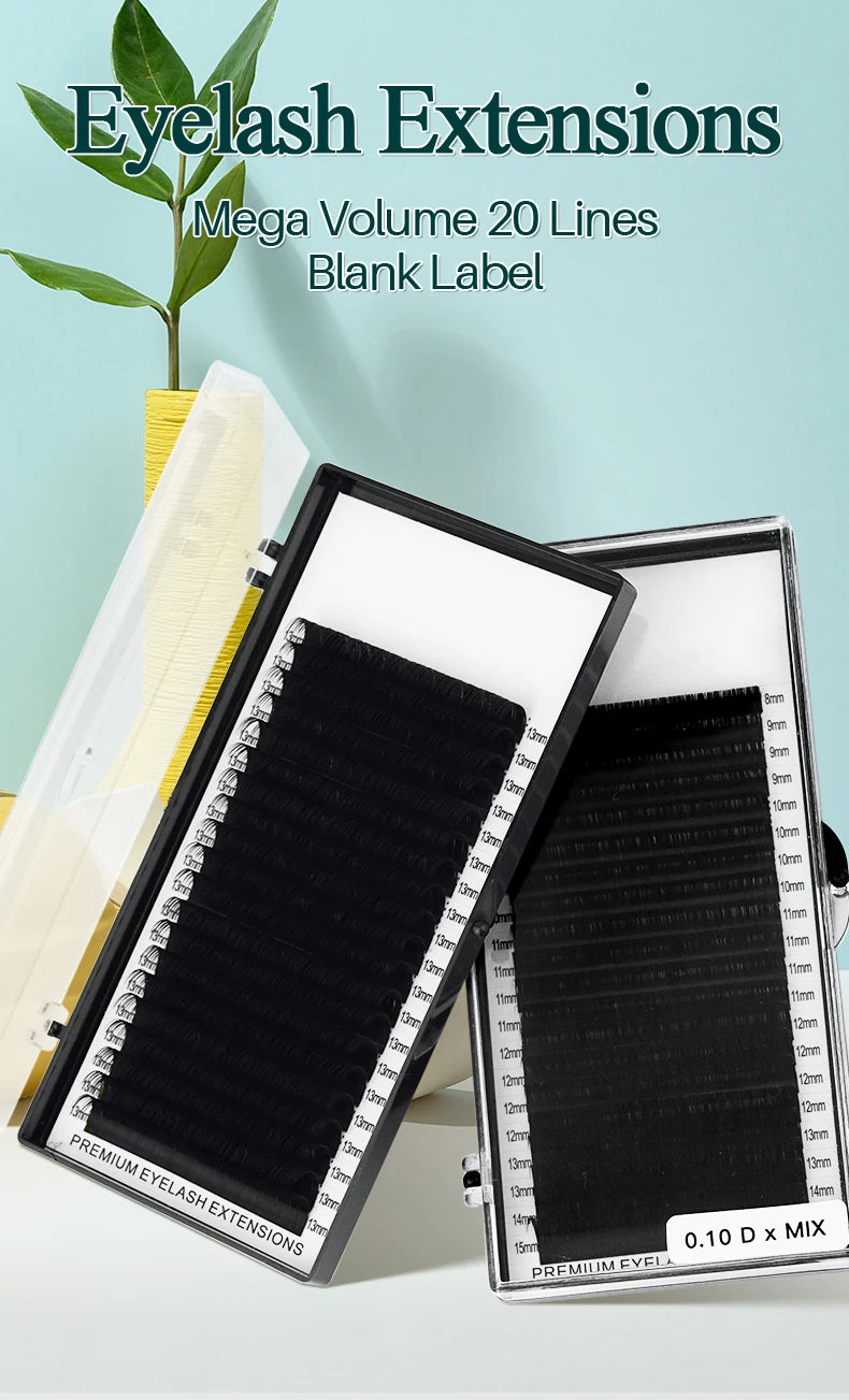H&L SINCE 1990 20Rows Faux Individual Lashes Maquiagem Cilios for Professionals Black Soft Eyelash Extension Thin Tape