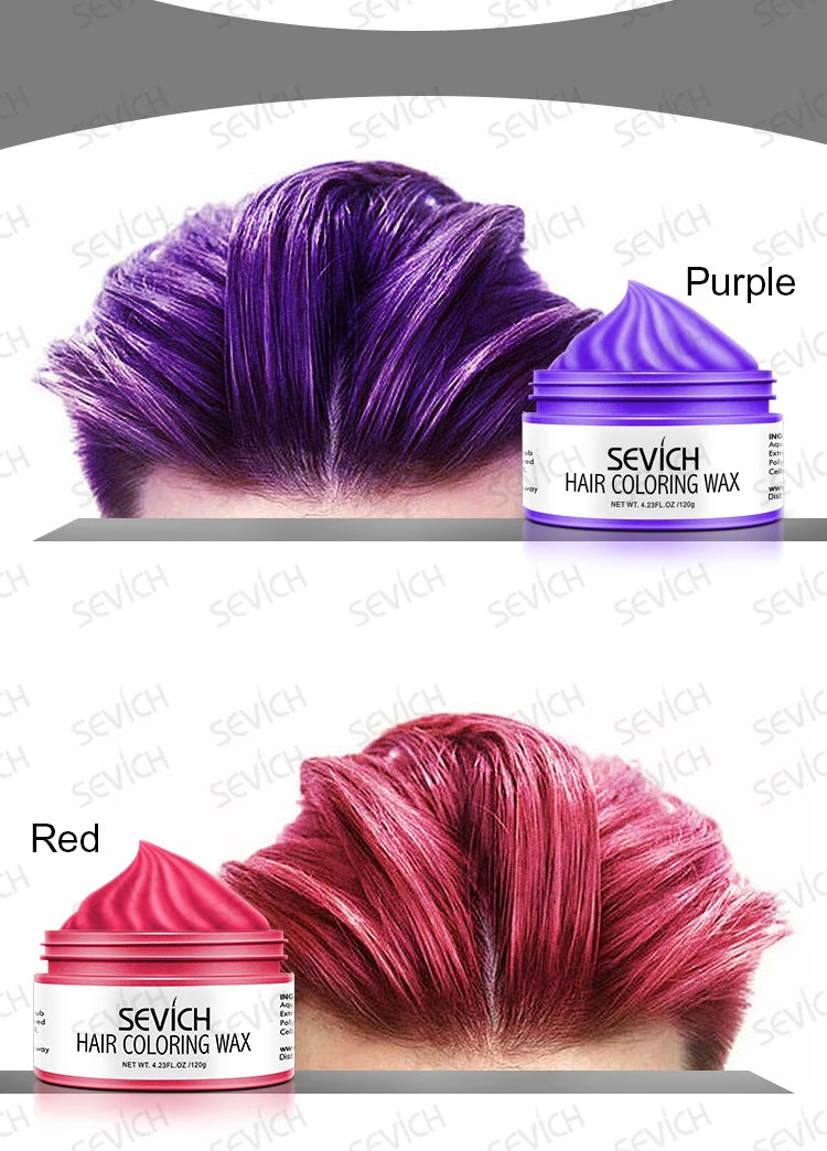Sevich Temporary Hair Color Wax Men DIY Mud One-time Molding Paste Dye Cream Hair Gel for Hair Coloring Styling Silver Grey 120g