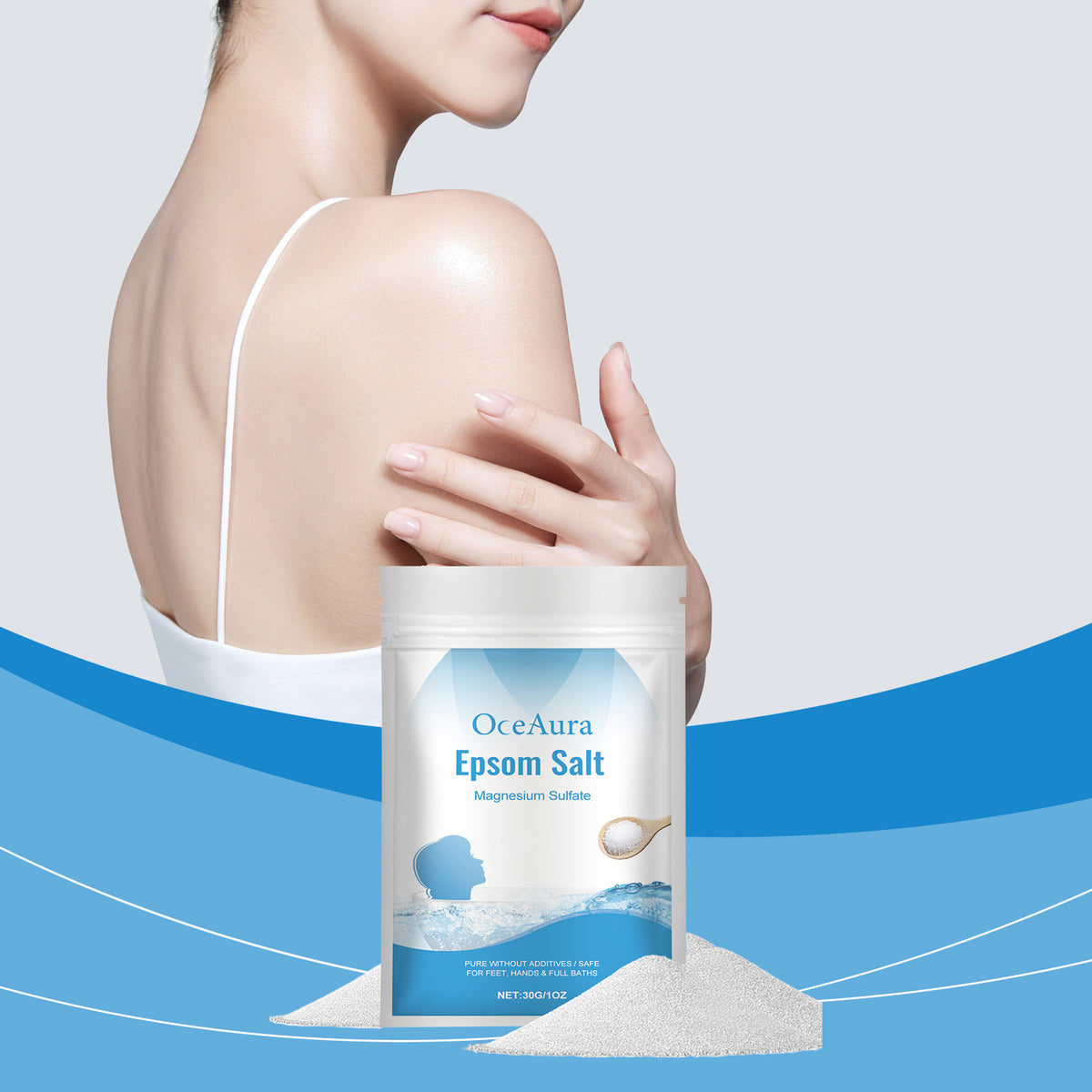 Epsom Salt Magnesium Sulfate Moisturizing Exfoliating Pure Natural Feet Hands Bath Body Relaxation Muscle Relief Detox Skin Care