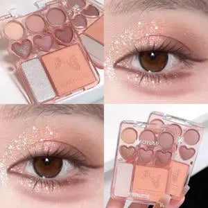 8-color love eye shadow plate, sweetheart blush, high-light integrated natural and long-lasting light shine eye shadow