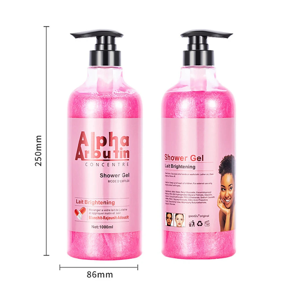 Vitamin C Arbutin AHA Bleached Shower Gel Deep Cleansing Brighten Skin Scrub Body Wash Exfoliator Body Care Fragrance Skincare
