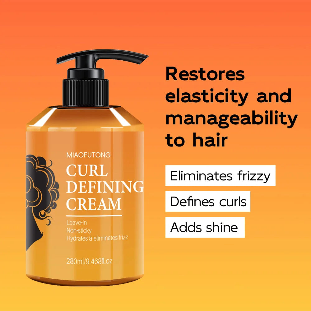 280ml Curly hair cream Elastic styling Moisturizing Improves frizzy hair Fluffy Leave-in conditioner Elastin  Hair care