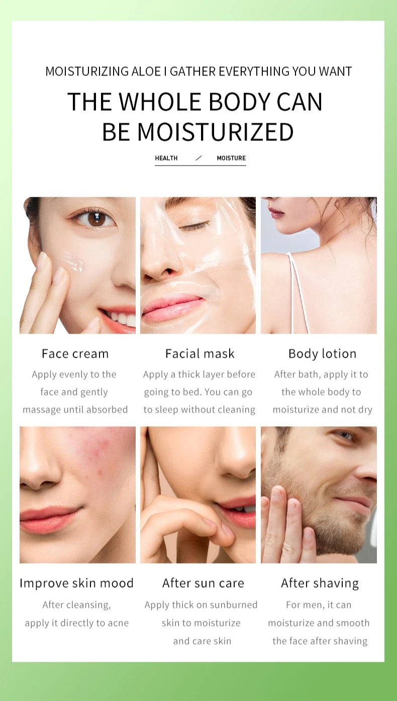 300g Aloe Vera Hydrating Gel Vitamin C & Collagen Moisturizer Skin Gel Evening Primrose VE Soothing Repair Gel for Face & Body