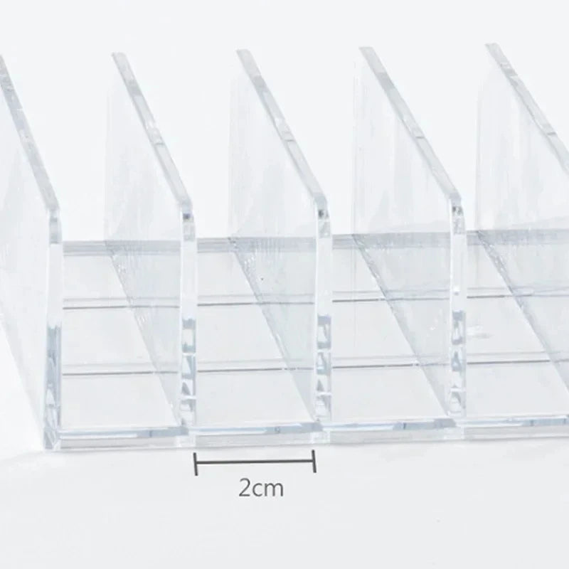 7-Compartment Desktop Makeup Organizer Plastic Storage Box for Cosmetics Blush Eyeshadow Display Tray - Clear Plastic