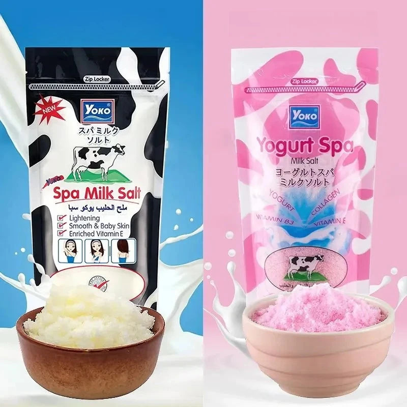 Yoko SPA Milk Bath Salt Scrub 300g, with Vitamin C & Grains, Brightens & Exfoliates for Smooth Skin, Thailand