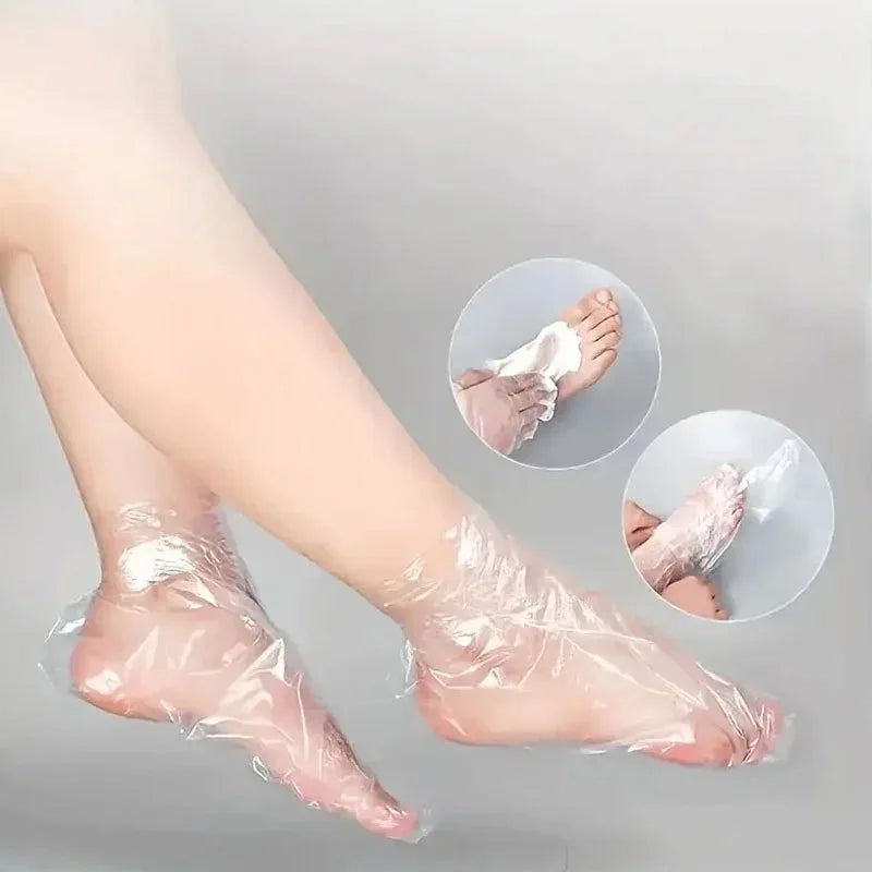Thick Disposable Hand Mask Gloves, Disposable Foot Mask Foot Covers, Multi-functional Foot/Hand Cover with Blue Adhesive Dots
