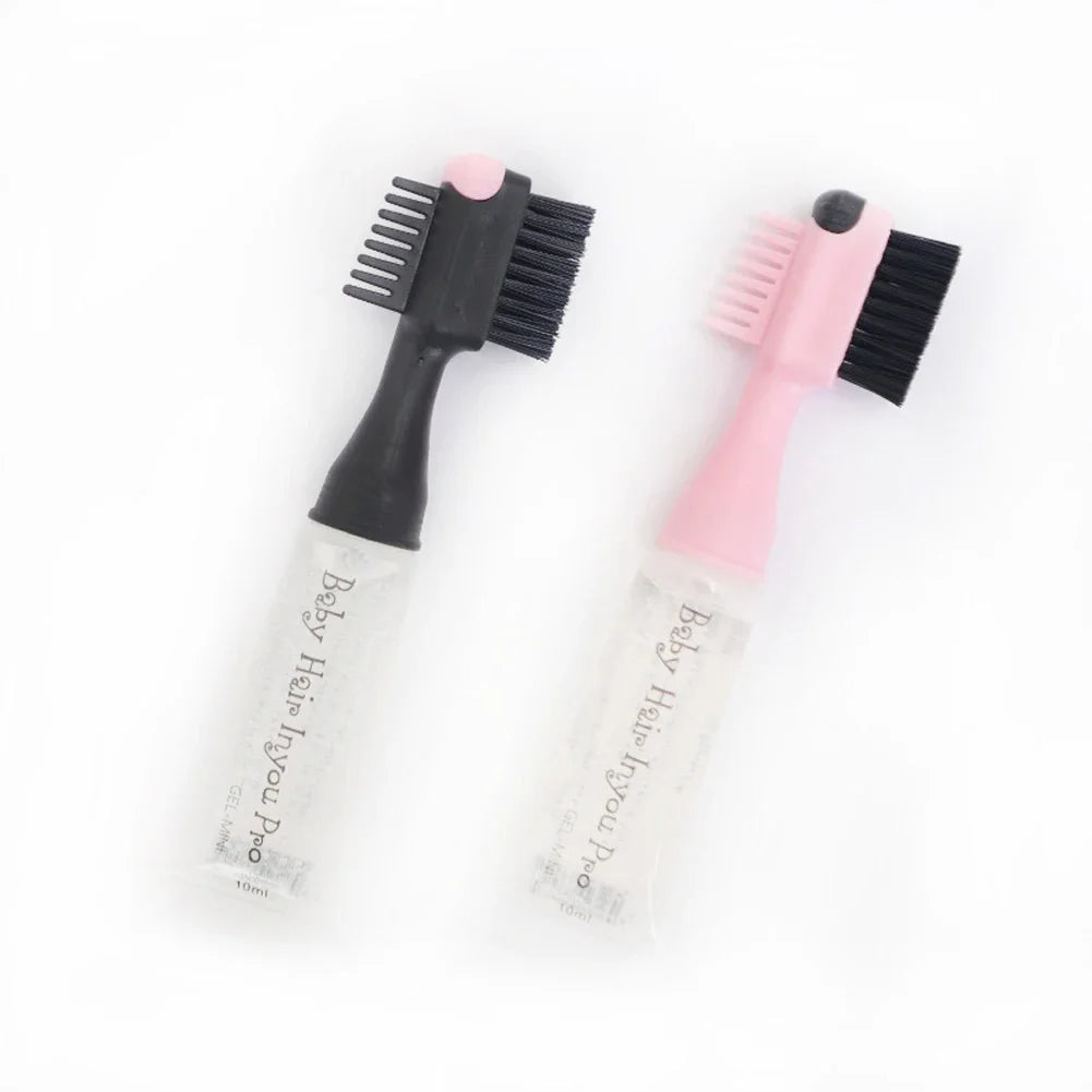 Edge Brush with Gel Dispenser Double Sided Edge Control Hair Comb Brushes for Women Girls Natural Styling Hair Edge Brushes Comb