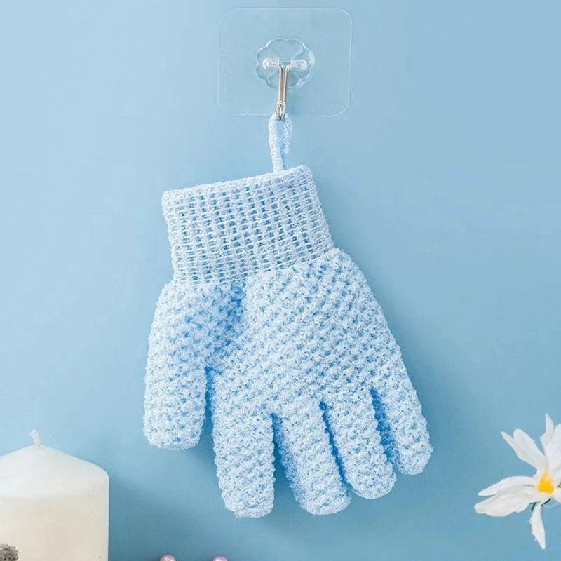 1Pc Five Finger Shower Gloves Frosted Mud Rubbing Towel Scrubbing Tool for Mud Bath Exfoliating Glove with Grip