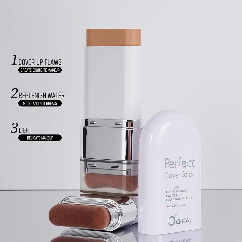 Upgrade O'CHEAL Perfect Cover Stick Thin And Comfortable Concealer Foundation Cream Stick Instant Natural Waterproof