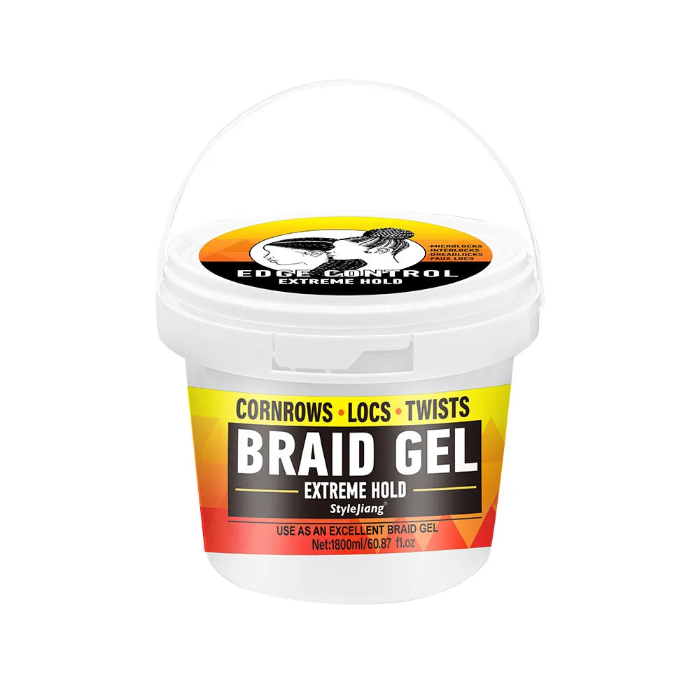 Braiding Hair Wax Edge Control, Strong Hold Long Lasting Hair Styling Wax, Large Capacity Big Jar Anti-Frizz Non-Greasy Hair Wax
