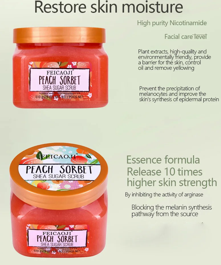 Shea Sugar Body Scrub Coconut Watermelon Rose Alpha Arbutin Hydrating And Exfoliating Scrub for Nourishing Includes Loofah Tool