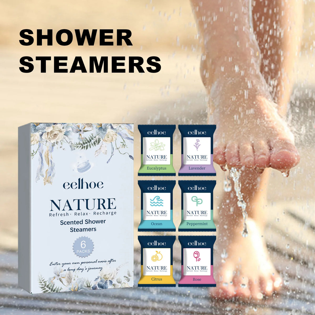 6pcs Aromatherapy Shower Steamers Long-Lasting Fragrance Nighttime Shower Tablets Bath Tablets For Bath Tablet Spa Relaxation