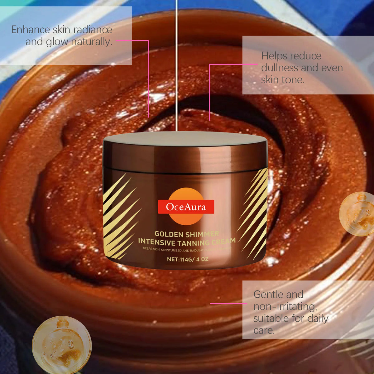 Shine Brown Tanning Accelerator Cream For Body Intensive Tanning Gel Nourish Dry Skin Deepen Lotion Sunless Facial Self Tanner
