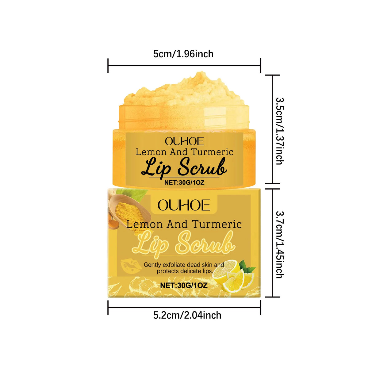 Turmeric Lemon Lip Scrub Exfoliating Remove Dead Skin Reduce Fine Lines Prevent Dry Nourishing Hydrating Anti Cracked Lip Scrub