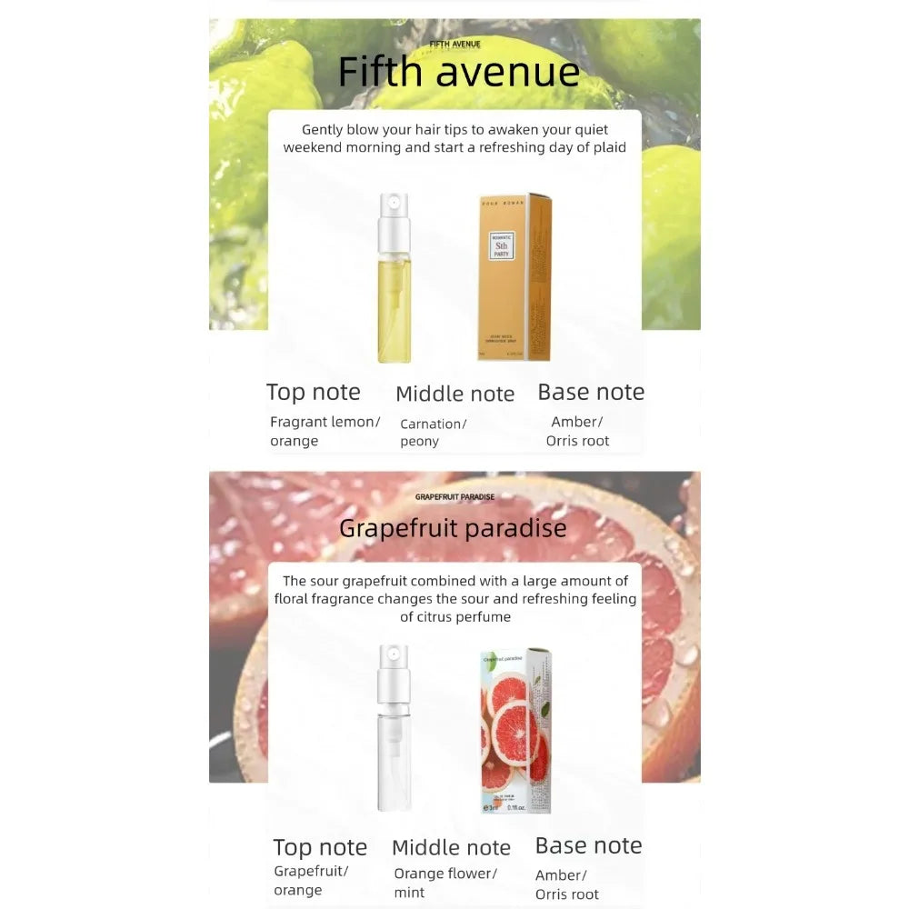 10PCS Mini Travel Size 3ml Perfume Women Men Unisex Fragrance Set Eau De Toilette Gift for Her Him Deodorant Body Spray