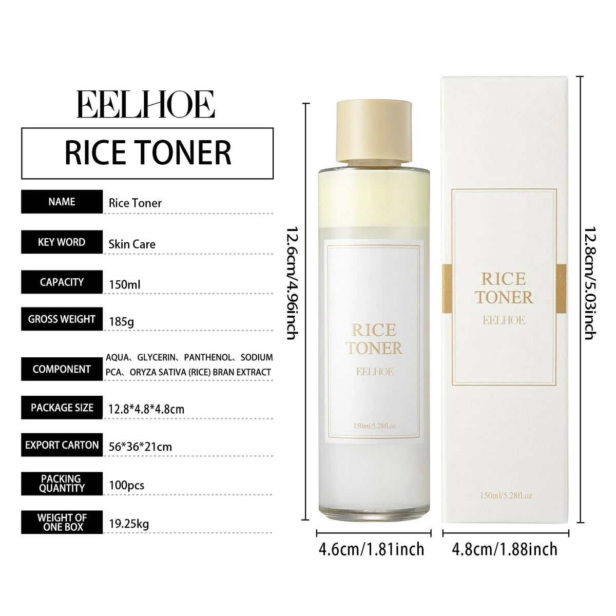 Rice Water Face Toner Essence Deep Moisturizing Repairing Skin Barrier Shrink Pore Brightening Anti Aging Nourishing Toner 150ml