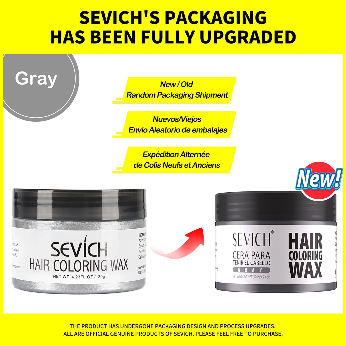 Sevich Temporary Hair Color Wax Men DIY Mud One-time Molding Paste Dye Cream Hair Gel for Hair Coloring Styling Silver Grey 120g