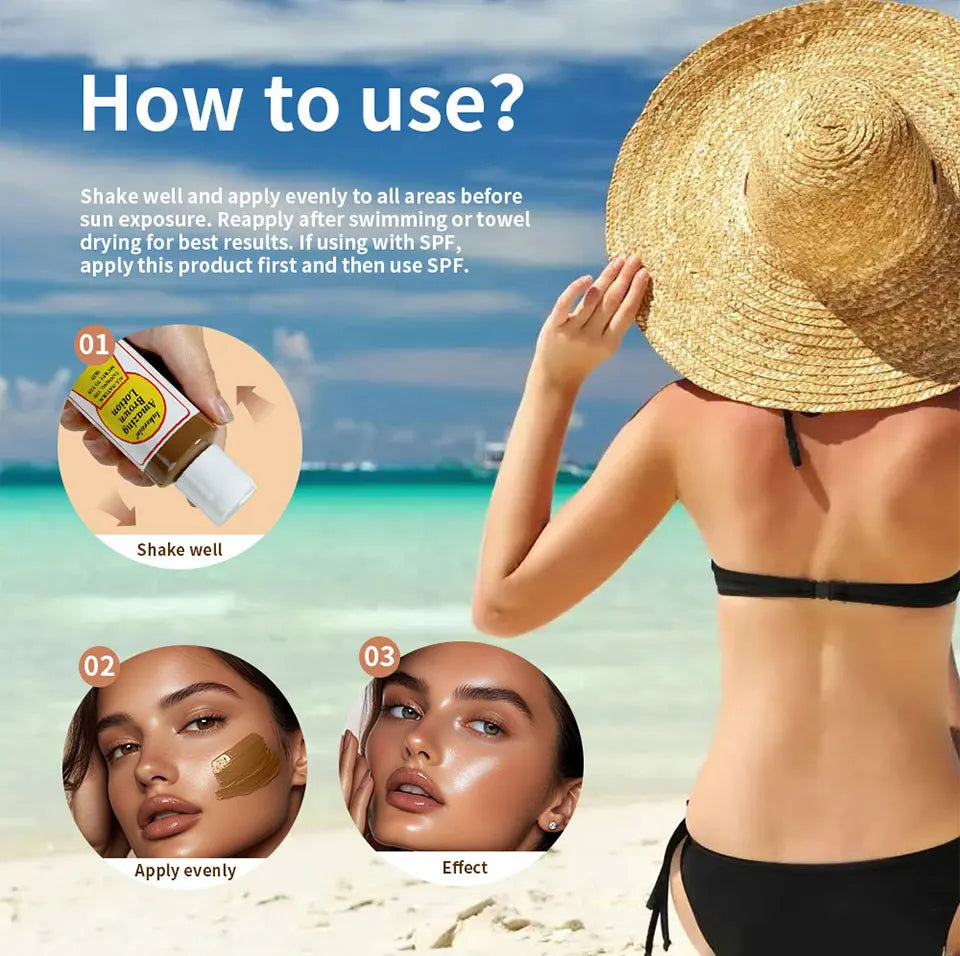 Self-tanning Lotion Waterproof Sweat Proof Colorfast Long-lasting Brown Skin Effect Coconut Flavor Gorgeous Tan Skin Lotion
