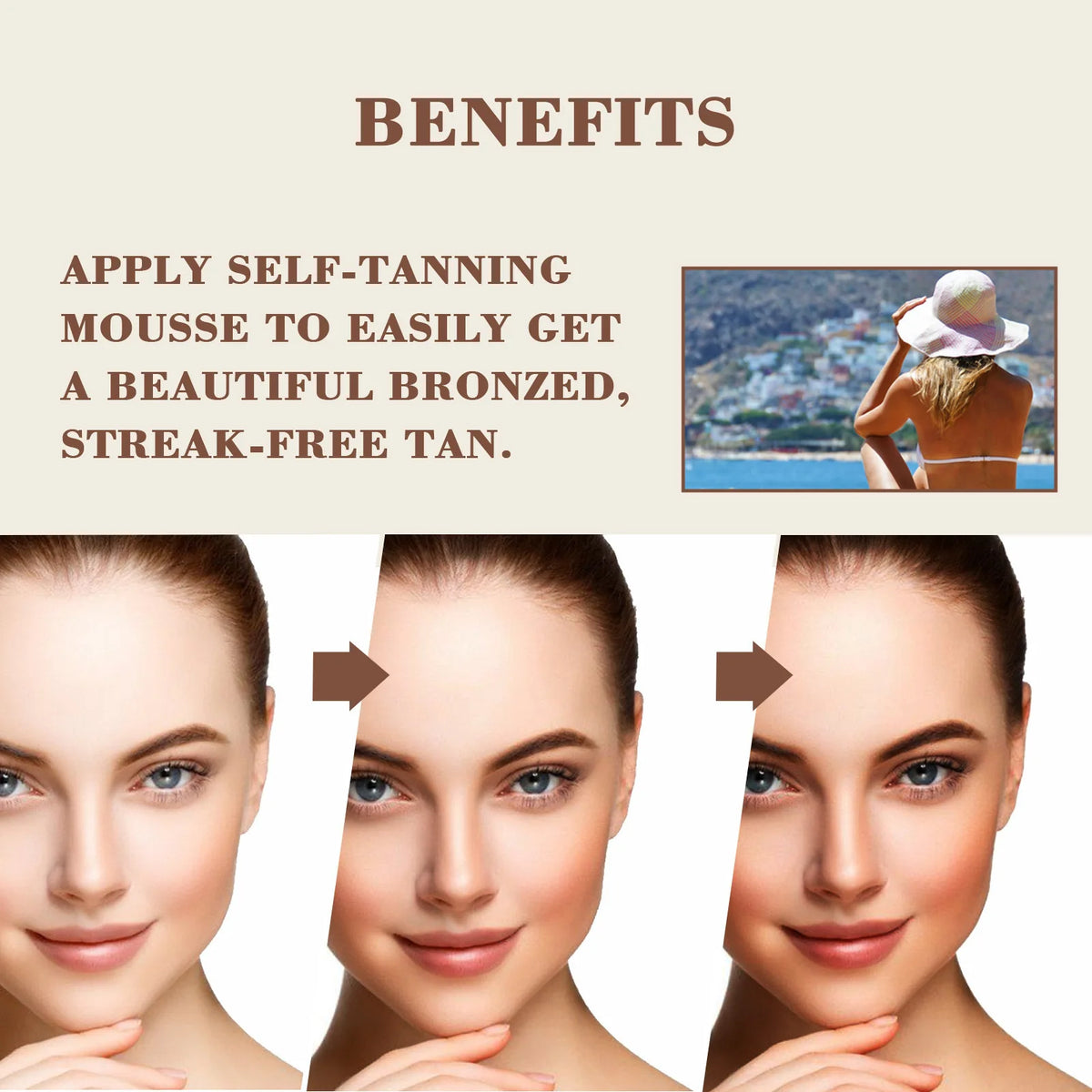 EELHOE Self-Tanning Mousse Care Body Bronzer Lotion Suntan Lotion Sunbed Tanning Accelerator Skin Moisturizing Self Tanner Spray
