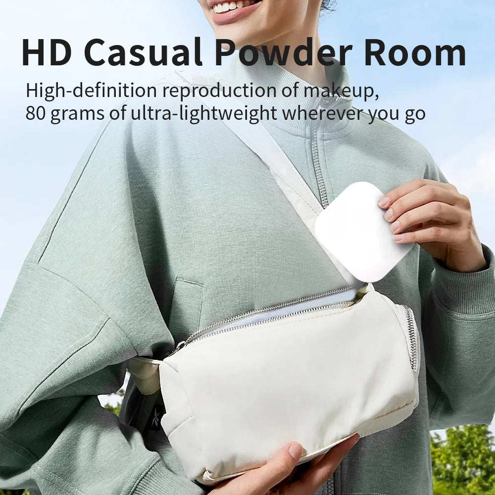 2X Magnifying Compact Vanity Makeup Mirror with Lights Travel Mini Folding Portable Handheld Pocket LED Cosmetic Mirror for Gift