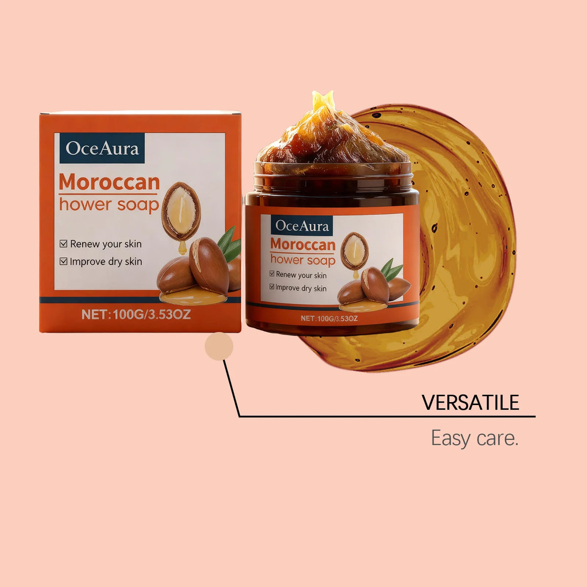 Moroccan Moisturizing Bath Soap Deep Cleanse Skin Dirt Prevent Pore Blockage Smooth Skin Rich Foam Gentle Exfoliating Shower Gel