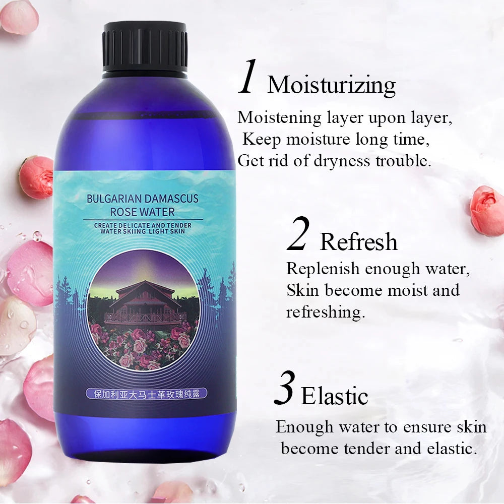 400ml Rose Water Damask Rose Hydrosol Brighten Skin Tone Rose Hydrosol Facial Toner Organic Rose Petals Essence Essential Oil