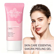 LAIKOU  Sakura Peeling Gel, Deep Cleansing Face Exfoliator, Remove Dead Skin Smooth Skin Gentle Exfoliating Scrub 60g