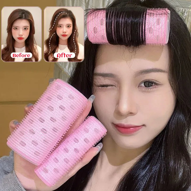 Self-Adhesive Hair Rollers Portable Lazy DIY Magic Styling Tools Home Use Pink Hair Roller Bang Beauty Braiders Hairdressing