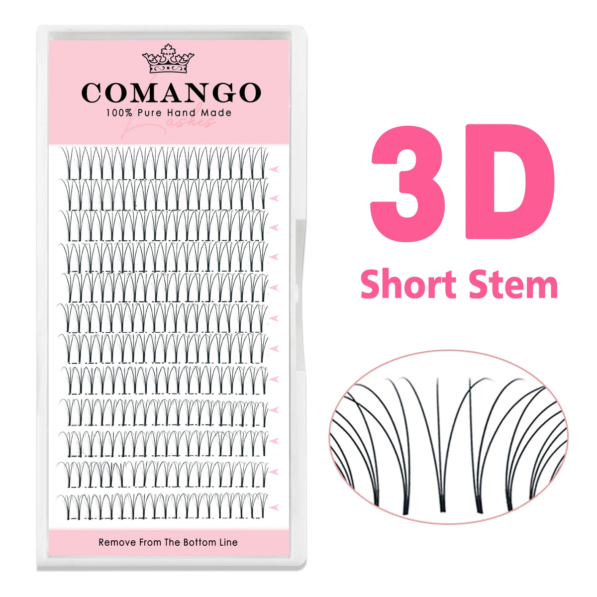CoMango Premade Volume Fans Short Stem Russian Eyelash Extensions Wide Fans 3D 4D 5D 6D 8D 10D Faux Mink Lashes Wholesale