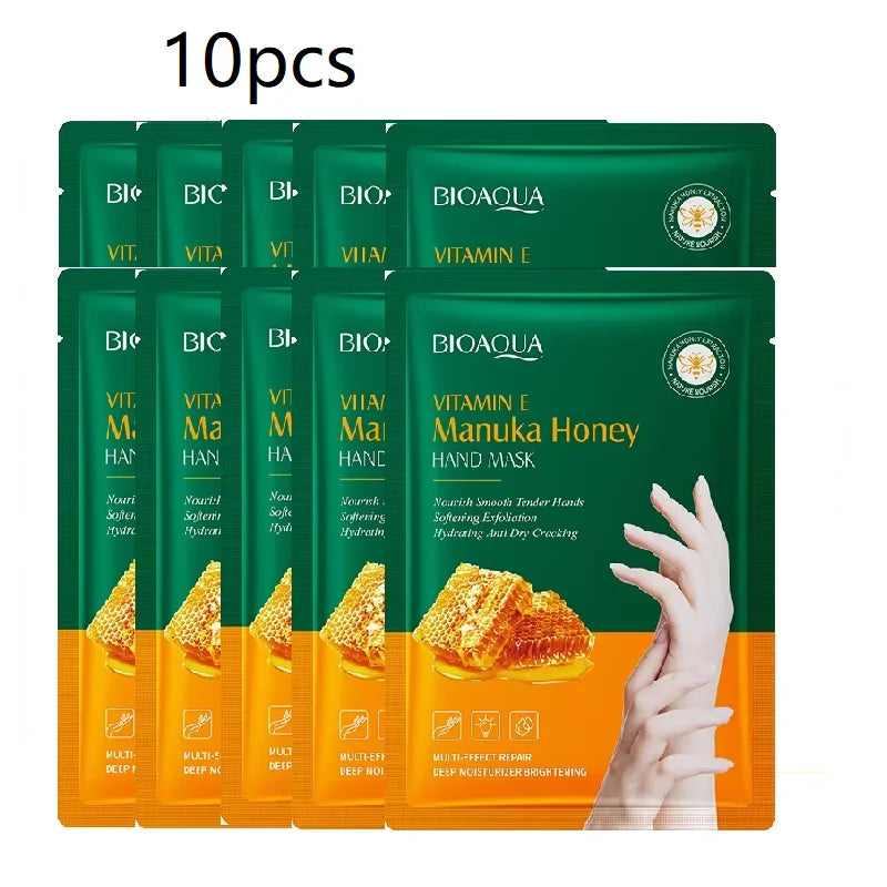 Vitamin E Hand Mask Manuka Honey Nourishing Hydrating Hand Care Film Long-Lasting Moisturizing Soft Smooth Hand Skincare