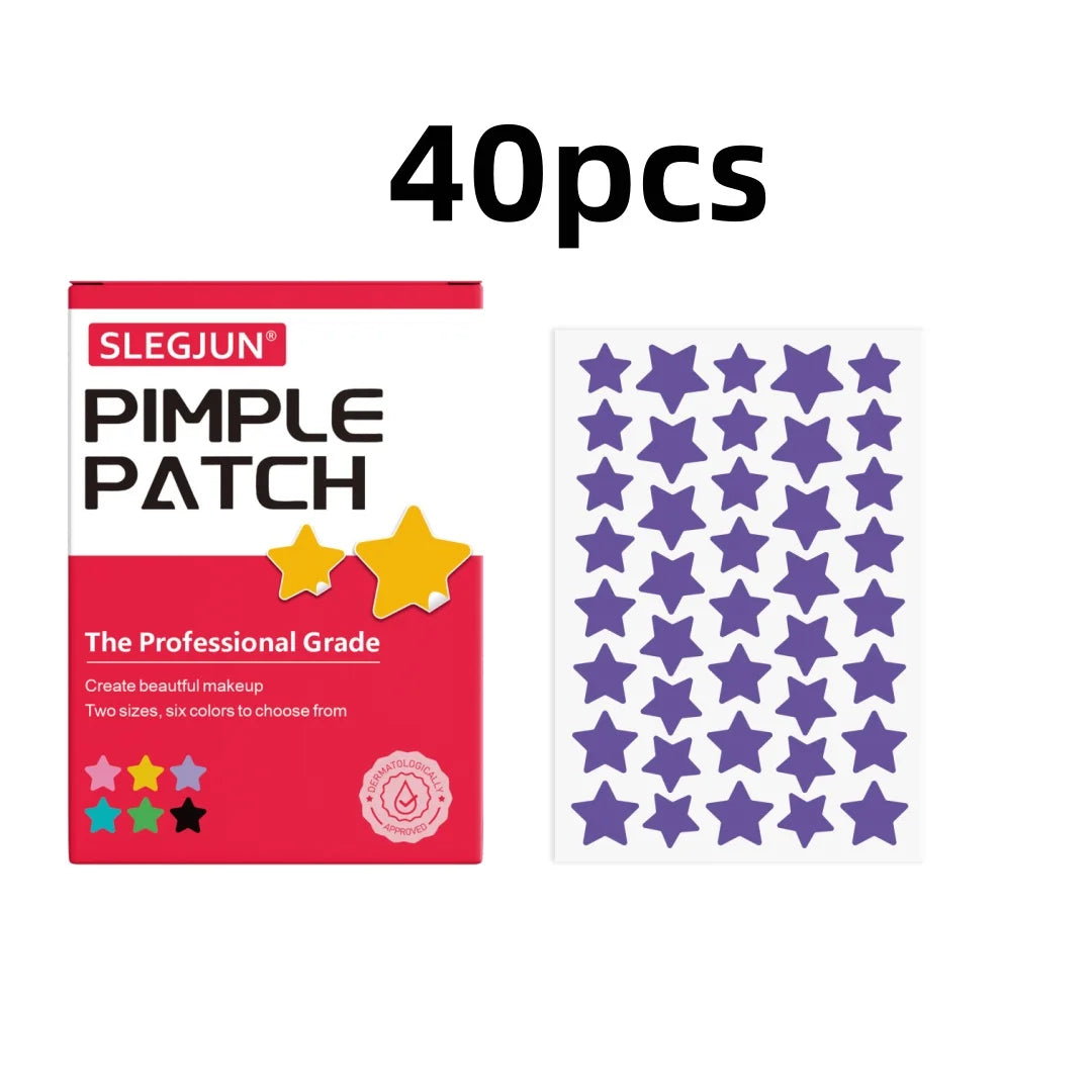 40pcs pieces of multi-color star acne patches, facial acne patches, concealer acne patches, and pimples patches, ultra-thin.