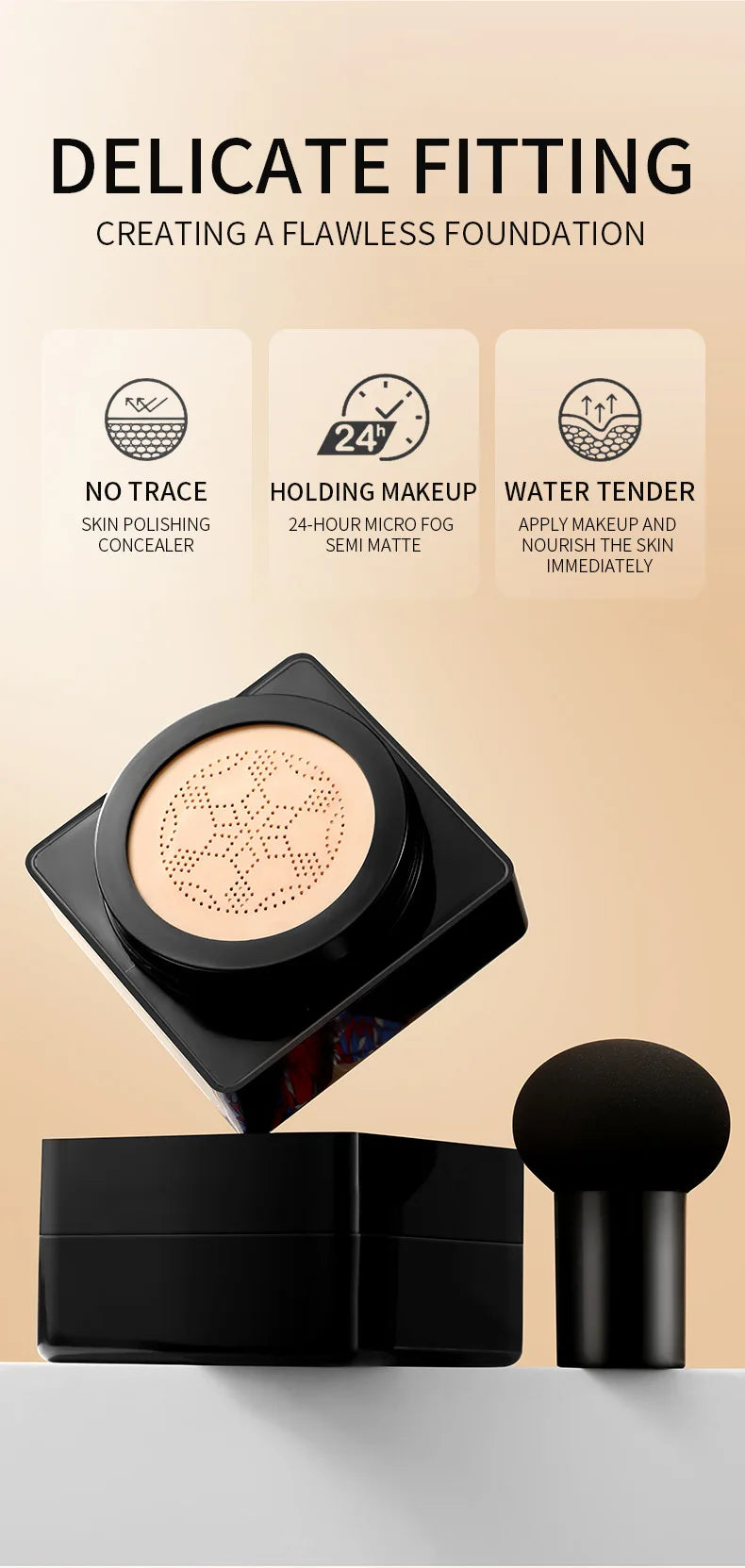 Mushroom Head Air Cushion CC Cream Foundation Concealer Oil-control BB Cream Whitening Face Base Makeup Cosmetics Moisturizing