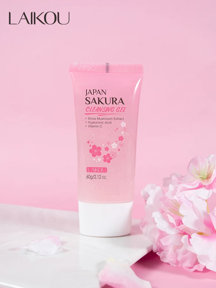 LAIKOU Japan Sakura Cleansing Gel 60g Pore Cleansing Moisturizing Smoothing Gentle Facial Cleanser