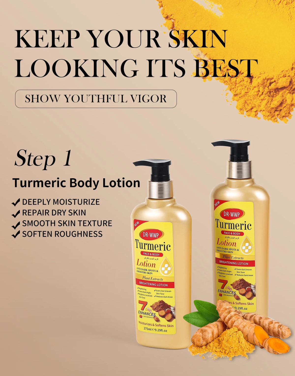 GLUTA WHITE Glutathione Body Lotion 275ml - Whitening & Moisturizing Skin Care with Collagen for Dry Skin Long Lasting Fragrance