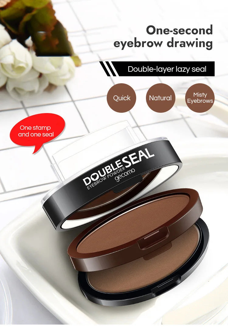 Double-layer two-color lazy seal eyebrow powder waterproof and sweat-proof beginner eyebrow drawing