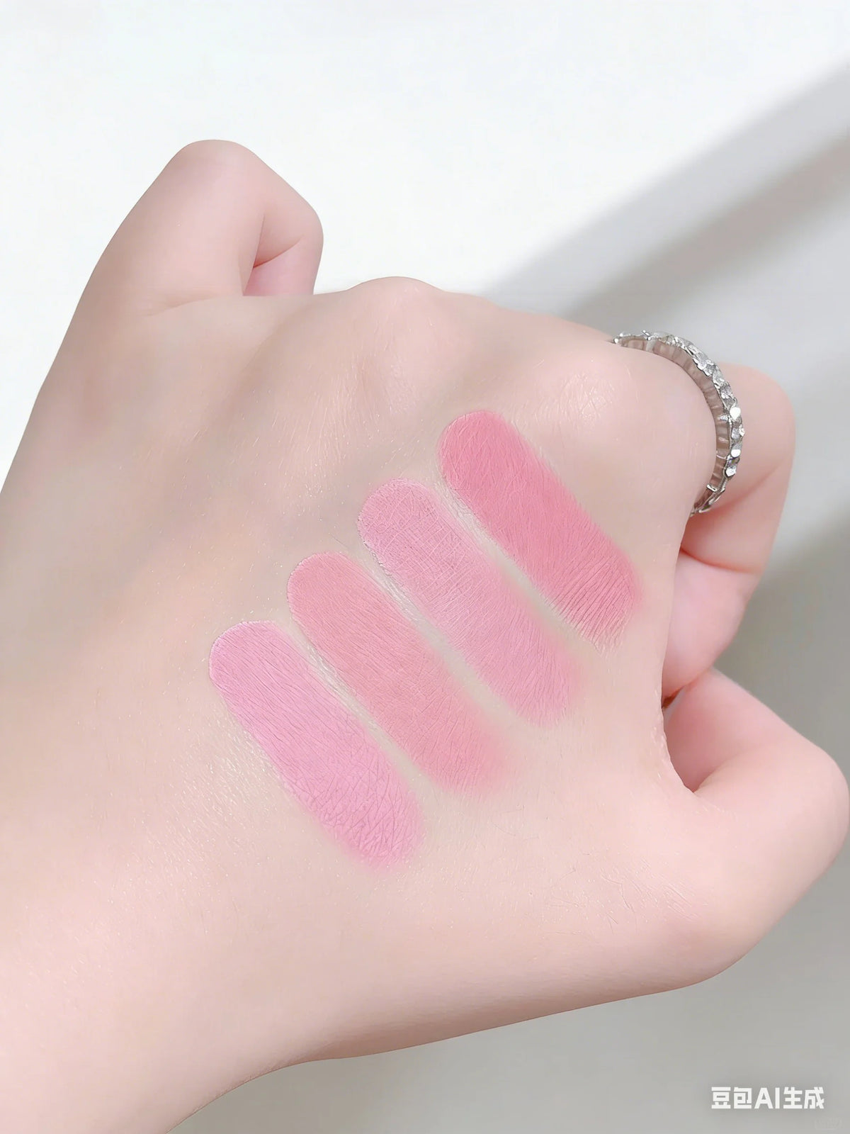 4 Colors Matte Blush Powder Set - Sweet Warm Tone Face Makeup Cheek Brightener Cosmetic Illuminator for Enhanced Facial Beauty