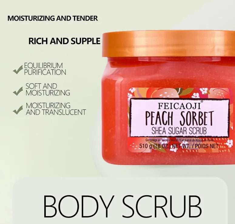 Shea Sugar Body Scrub Coconut Watermelon Rose Alpha Arbutin Hydrating And Exfoliating Scrub for Nourishing Includes Loofah Tool