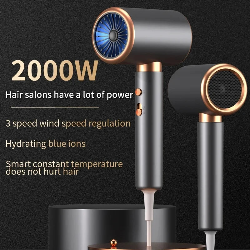 HOMEFISH 5‑Speed Professional Hair Dryer, Salon‑Grade High Power, Hot Cold Air Negative Ionic Blow Dryer