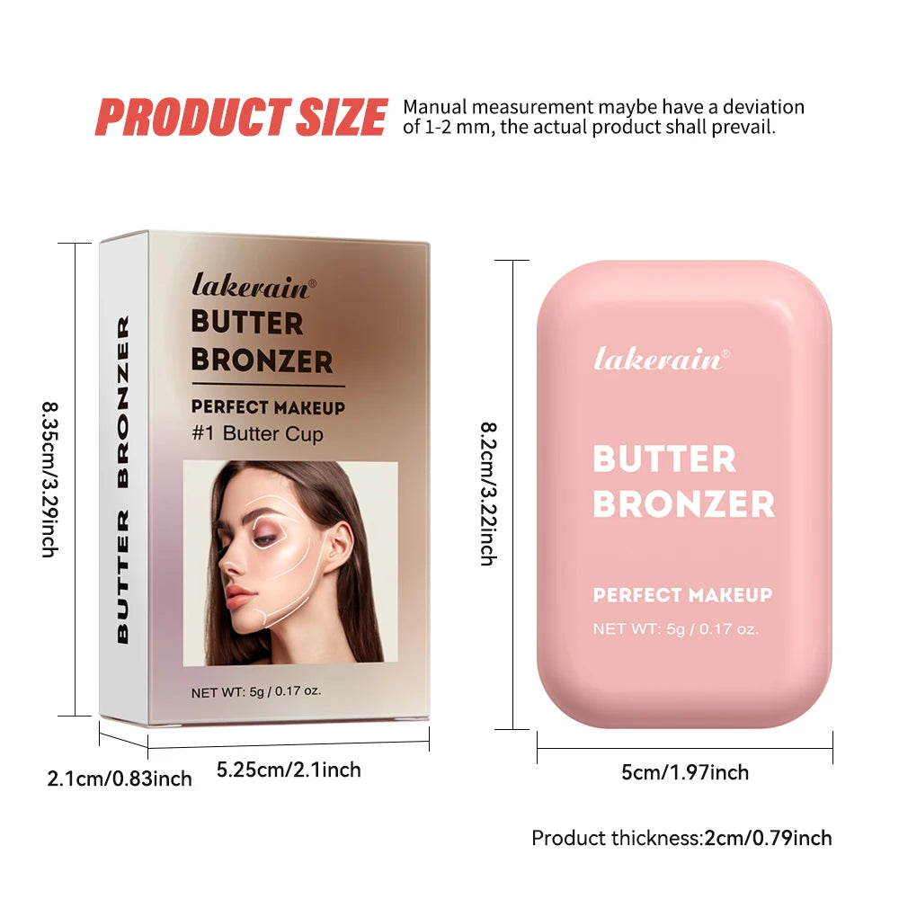 Single Color Butter Blush Matte Natural Cheek Tint Waterproof Face Contouring Cosmetics Blush Powder Face Soft Female Makeup