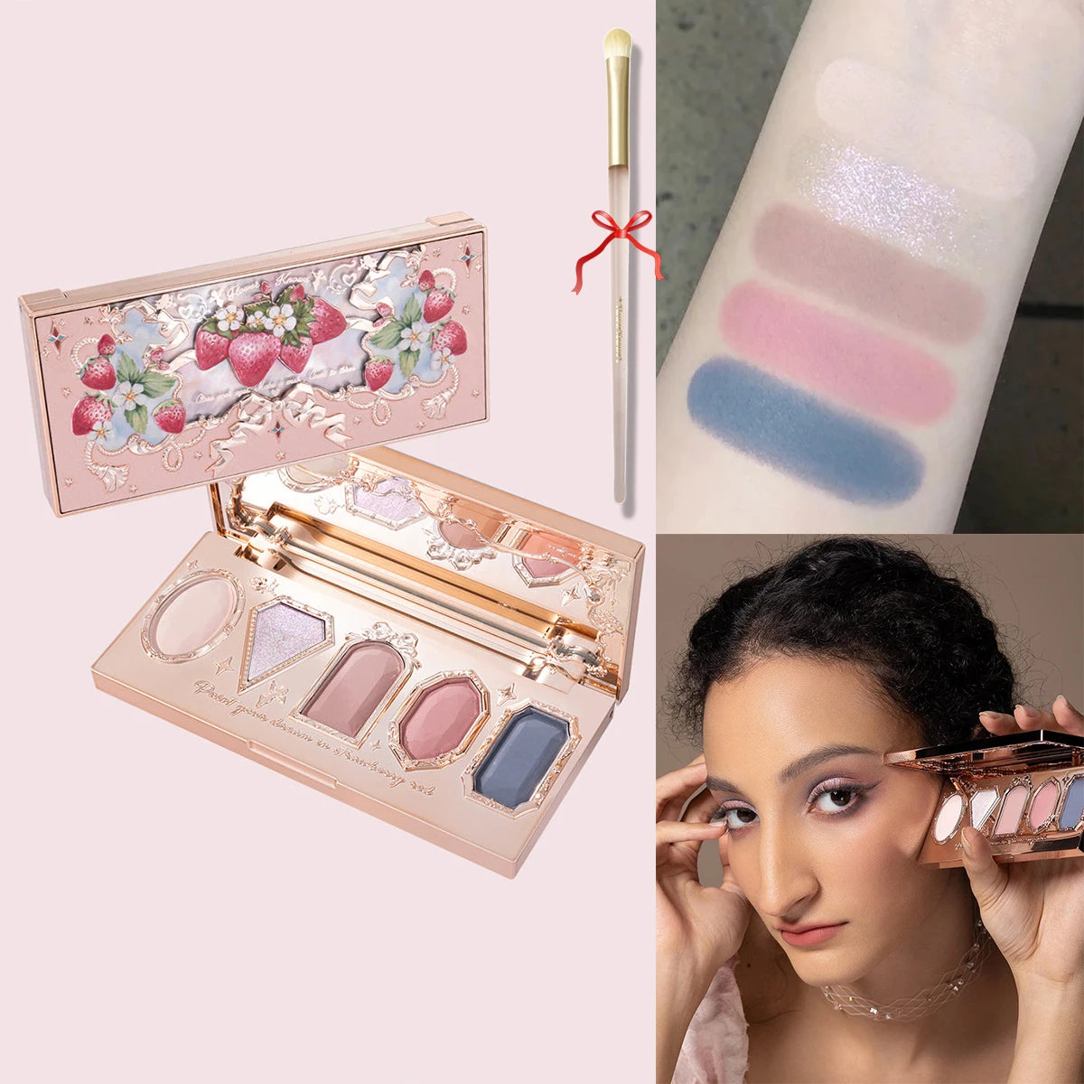 Flower Knows Swan Ballet 6 Color Eyeshadow Palette Matte Shimmer Pearl Glitter Waterproof Highly Pigmented Long Lasting Makeup