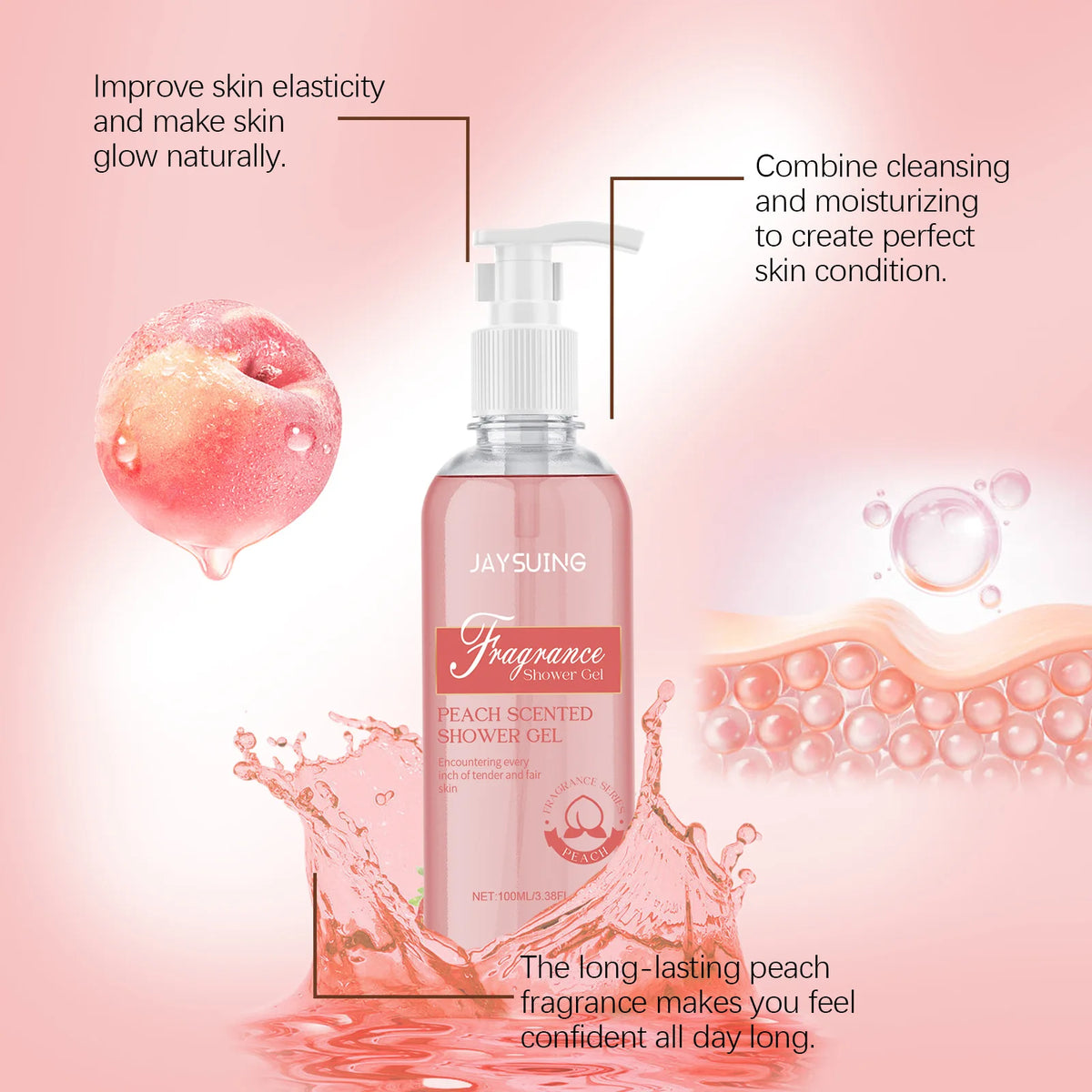 Fragrant Shower Gel Body Wash Perfume Long Lasting Fragrance Deep Cleansing Moisturizing Refresh Smooth Exfoliating Bath Lotion