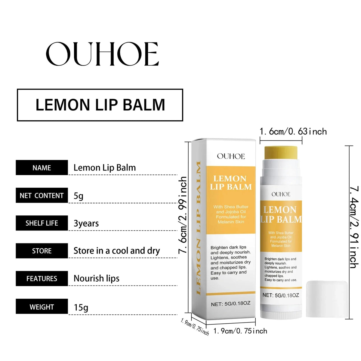 1/2/3pcs Lemon Ginger Lip Balm Turmeric Dark Melanin Remove Mask Gloss Exfoliating Improve Dullness Moisturizer Lip Repair Balm