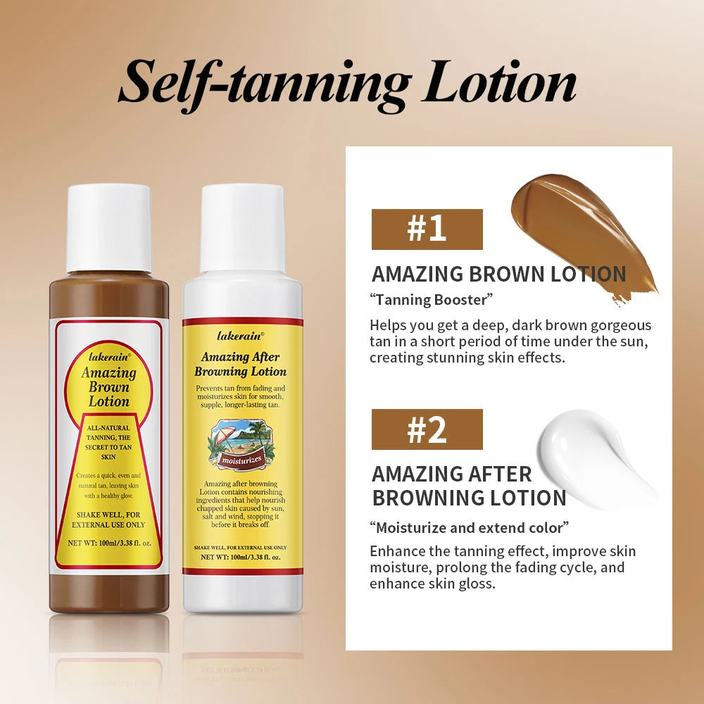 Self-tanning Lotion Waterproof Sweat Proof Colorfast Long-lasting Brown Skin Effect Coconut Flavor Gorgeous Tan Skin Lotion