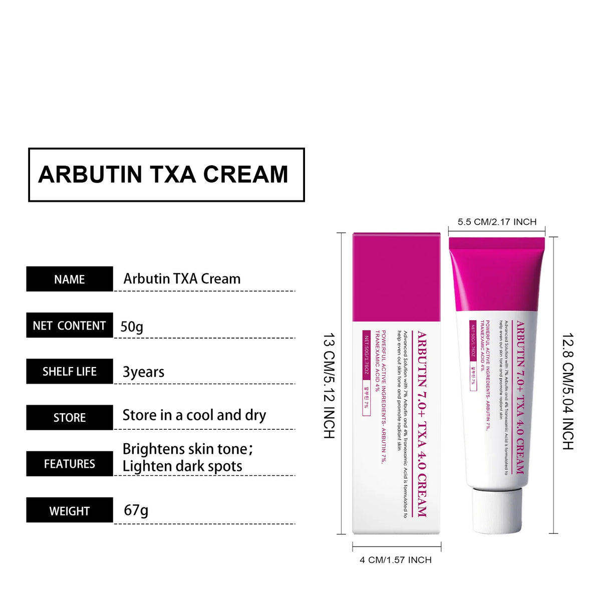 ARBUTIN+TXA Facial Moisturizing Cream Lightweight Daily Hydrating Lotion Arbutin Face Gel Cream Non Greasy Glow Skincare 50g