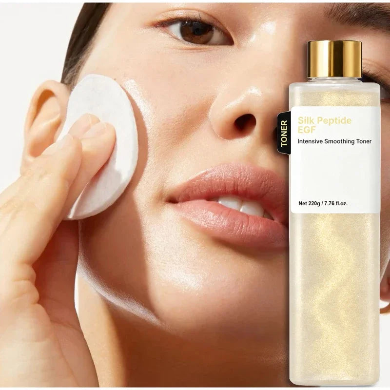 Silk Peptide EGF Facial Toner Gold Particle Smoothing Essence Water Deep Hydration Moisturizing Face Liquid Daily Korea Skincare