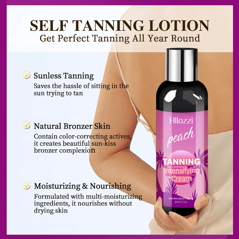 2.7fl.oz peach tanning cream self-tanning waterproof long-lasting beach sunbathing to create charming bronze skin