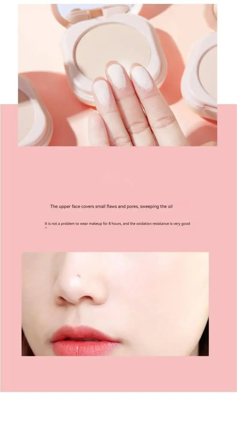 Setting Powder Oil Control Makeup Setting Brightening Skin Tone Setting Powder With Mirror Compact Portable Makeup Powder