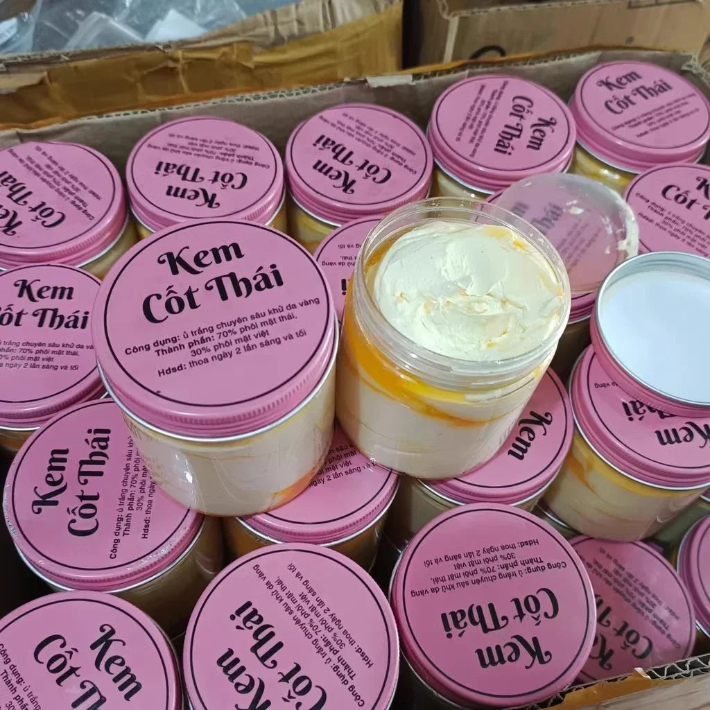 200g Kem Body Cốt Thái Rỉ Dầu Vàng Nắp Hồng Ram Trắng Mịn Da, Chống Lão Hóa, Dưỡng Ẩm Da