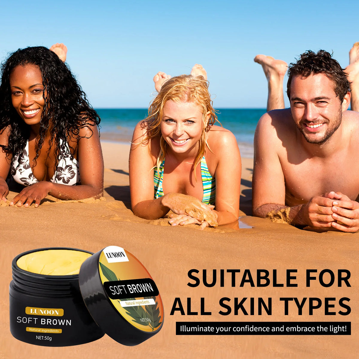 Self-Tanning & Suntan Shield Cream - Long-Lasting Face & Body Bronzer, Nourishing Formula for Natural Sun-Kissed Look.