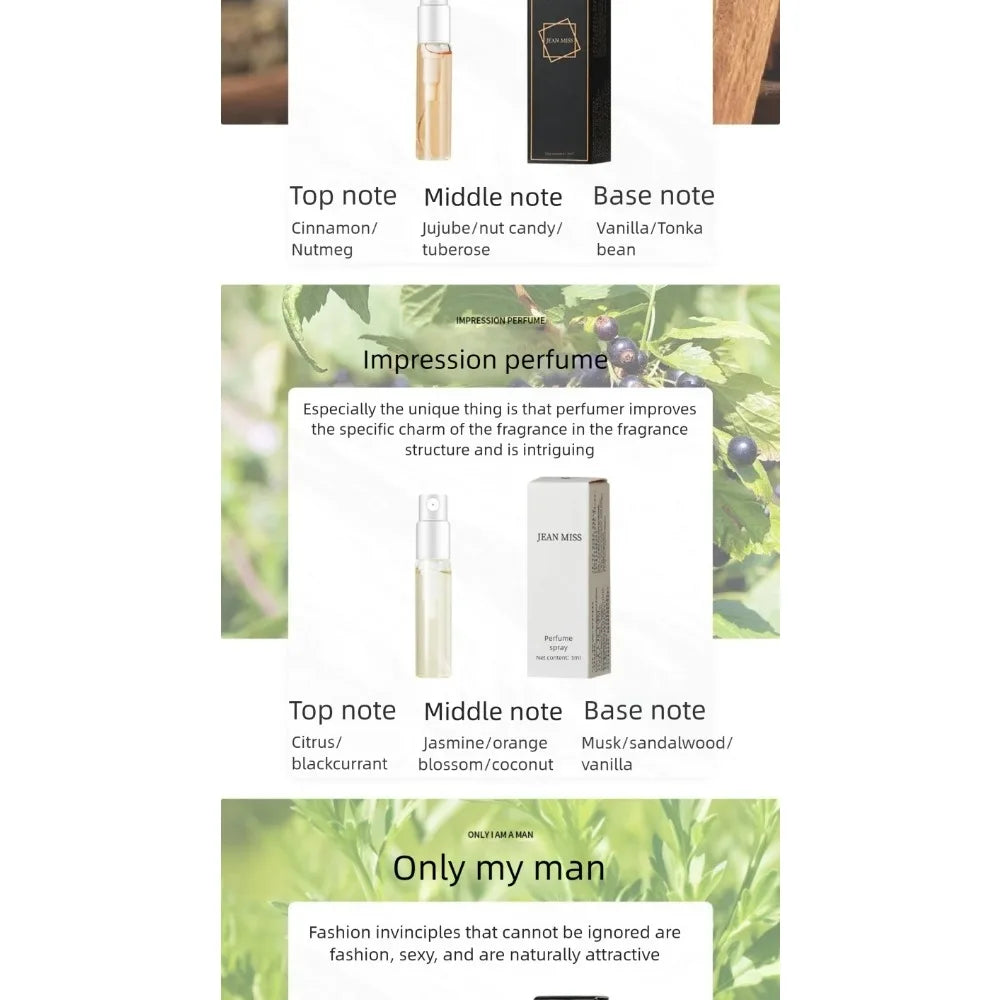 10PCS Mini Travel Size 3ml Perfume Women Men Unisex Fragrance Set Eau De Toilette Gift for Her Him Deodorant Body Spray